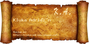 Kluka Adrián névjegykártya