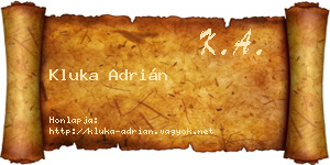 Kluka Adrián névjegykártya